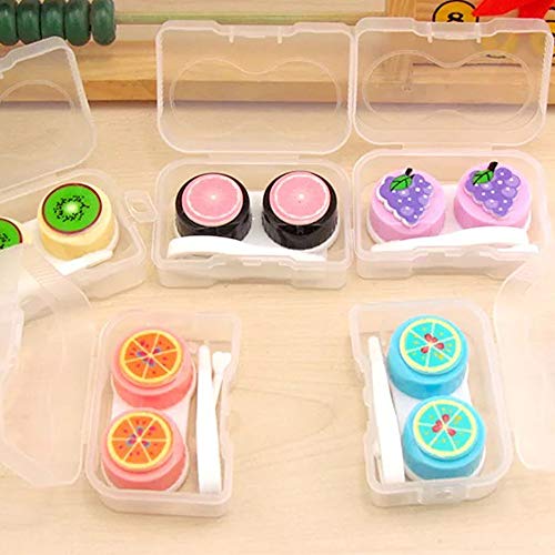 2 pcs Cute Fruit Contact Travel Kit Portable Contact Lens Case Container Holder Storage Box Eye Care Kit - Thumbnail 2