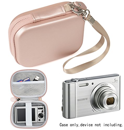 Wgear Digital Camera Case for Sony W800/S, DSCW830; Canon PowerShot ELPH180, ELPH 190, ELPH 350 HS, ELPH 310 HS, ELPH 360; Kodak PIXPRO Friendly Zoom FZ43, FZ53-BL; Nikon COOLPIX L32 (Rose Gold)