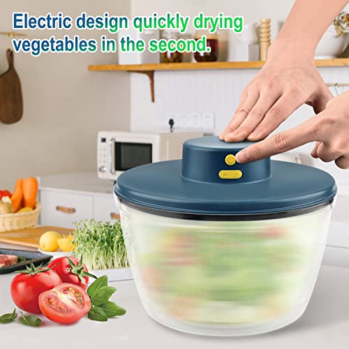 Electric Salad Spinner, WeluvFit Lettuce Spinner with USB Rechargeable and 4 Qt Large Capacity