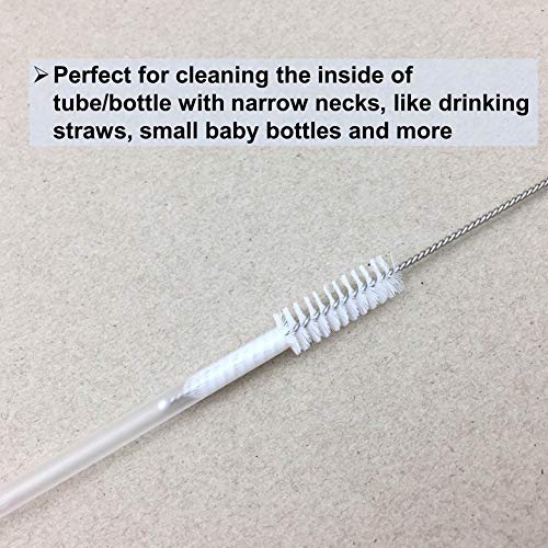 10 Pieces Cleaning Brushes for Tube Bottle the 8 Inch Brush Cleaner for Cleaning Drinking Straws, Glasses, Keyboards, Jewelry White Color