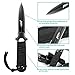 BOffer Scuba Diving Knife Double Edge - Black Fixed Blade Tactical Sharp knives with Edge Line Cutter,Sawing Edge,Nylon Sheath,Leg Strap for Divers Dive,Snorkeling,Hunting,Survival Rescue (Black)
