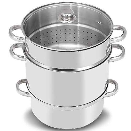 Giantex 11 Quart Juice Steamer Fruit Vegetables Juicer Steamers w/Tempered Glass Lid Hose With