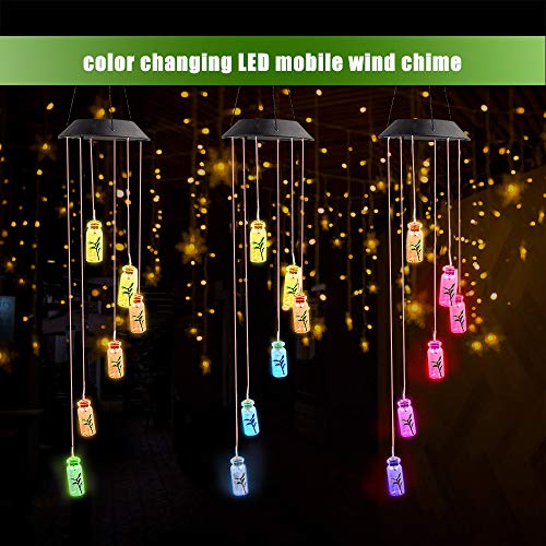 ZOUTOG Solar String Lights, Color Changing LED Mobile Bottles Lights, Waterproof Outdoor Wind Chimes for Home/Yard/Patio/Garden - Thumbnail 4