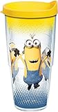 Tervis 1187028 Minions - Joy Tumbler with Wrap and Yellow Lid 24oz, Clear