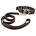 Berry Pet Soft Genuine Leather Dog Collar for Medium Large Dogs, Heavy Duty Large Dog Leather Collar with Durable Metal Buckle for Daily Walking or Training, Brown, Neck fit 15-19