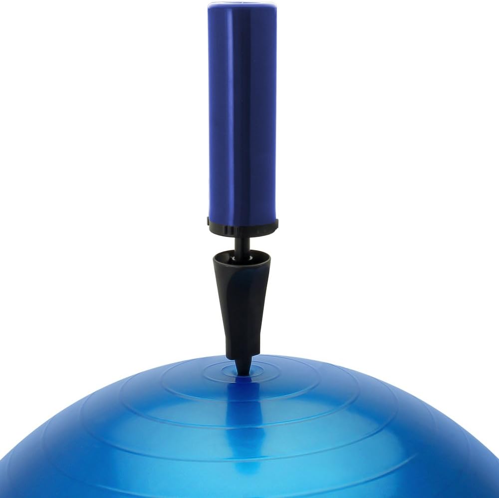CampTeck Unisex Exercise Swiss Ball 65cm with Hand Pump for Fitness Gym, Yoga, Pilates - Blue - Image 4