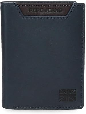 Indiana Cartera Vertical Azul 8,5x10,5x1 cms Piel by Joumma Bags