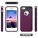 ULAK iPhone 5S Case, iPhone 5 Case, iPhone SE Case,Slim Fit Dual Layer Protection Case Shock Absorbing Hard Rugged Ultra Protective Back Rubber Cover with Impact Protection(Burgundy Wine+Black)