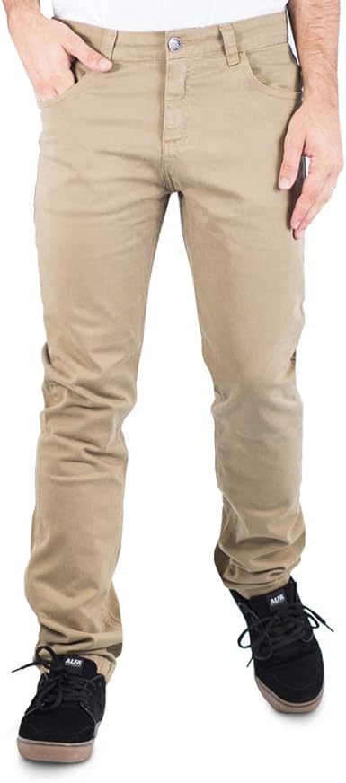 calça sarja caqui masculina