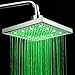 PowerLead SH001 Bathroom Temperature Sensor 3 Color-Changing LED Overhead Shower Head 3 Color-Changing LED Overhead Shower Head