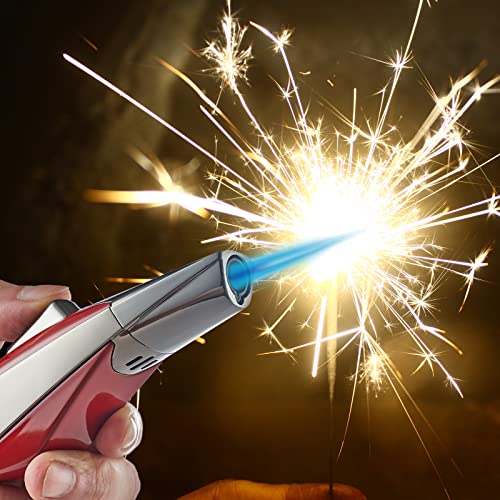 Urgrette Vintage Red Torch Lighter Butane Refillable Gas Lighter Adjustable Single Jet Flame