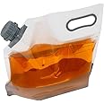 Restaurantware Cater Tek 1/2 Gallon Water Containers 10 Drink Bags - Collapsible Includes Tamper-Evident Caps Clear Plastic Beverage Bags For Catered Events Camping or Hiking Durable Handle