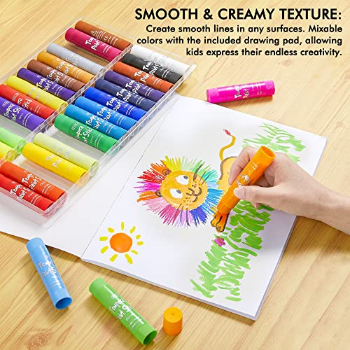 Shuttle Art Tempera Paint Sticks, 31 Pack Solid Tempera Paint Set, 30 Colors with 1 Drawing Pad