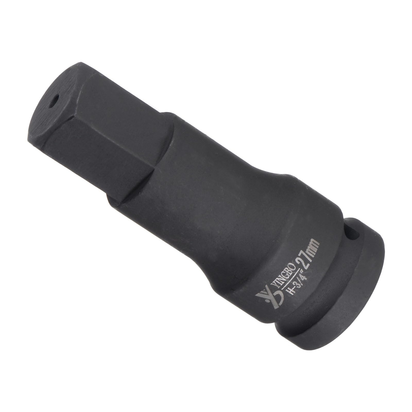 CoCud 27mm Hex Bit Socket, 3/4" Square Drive, 102mm Length, CR-MO Chamfer Design Pin Hole - Automotive Electric Repair