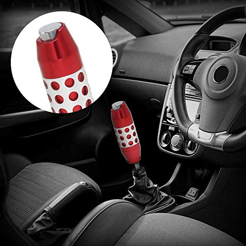 (Red) Racing Style Automatic Universal Gear Shift Knobs Shifting with Push Button Shifter Lever