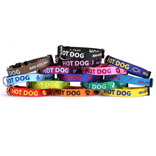 Personalized Dog Collar with Custom HiDef Stacked Text and Art, an