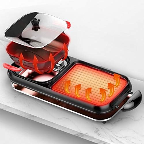 review UXZDX CUJUX Electric Barbecue Hot Pot Barbecue Grill Smokeless Grill Pan Barbecue Hot Pot Large Non Stick Barbecue Machine Kebab Barbecue Barbecue Indoor