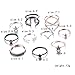 RINHOO 10Pcs Vintage Bohemian Crystal Pearl Moon Knuckle Joint Nail Ring Set Women Jewelry(D)