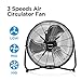 PELONIS FE50-18N 3-Speed Air Circulator, Heavy Duty High Velocity Black, 20 Inch Metal Floor Fan