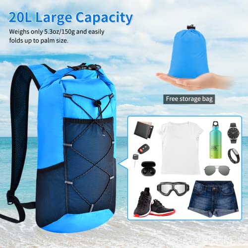 Waterproof Floating Dry Bag Backpack 20L Lightweight Kayak Insulated