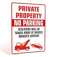 Private Property No Parking Sign - Violators Will Be Towed at Owner