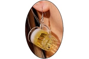 CHOISTILY 3D Simulation Beer Mug Dangle Earrings Acrylic Wine Glass Earrings Funny Earrings Creative Party Jewelry