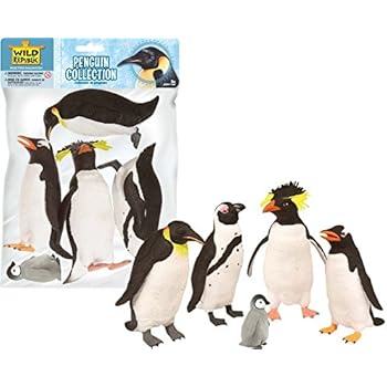 Wild Republic Penguin Polybag, Educational Toys, Kids Gifts, Arctic, Zoo Animals, Penguin Gifts, 5Piece