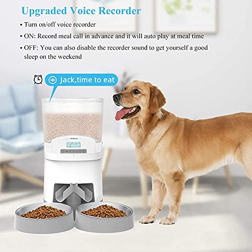 WellToBe 7L Automatic Cat Feeder for Two Animals,Pet Feeder Dog Food