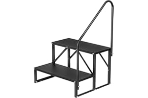 LIKEEM 1 Step Stairs 5th Wheel Stair Hot Tub Steps Outdoor RV Step Ladder Support Economy Stair Riser Quick Eases Boarding and Exitingfor RVs and Travel Camper Trailers Non Slip Assist Handrail
