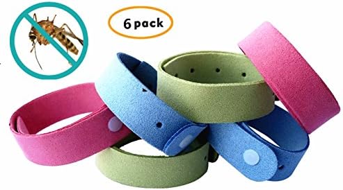 Natural Mosquito Repellent Bracelets 6 Pack - Insect &amp; Bug Repellent Wristband Safe for Kids,Toddler &amp; Adults - Deet Free Microfiber Bands Good for Travel, Outdoor Protection