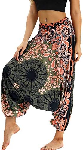 Women's Aladdin Pants Harem Hippie Pants Boho Lounge Trousers High Waist for Pilates