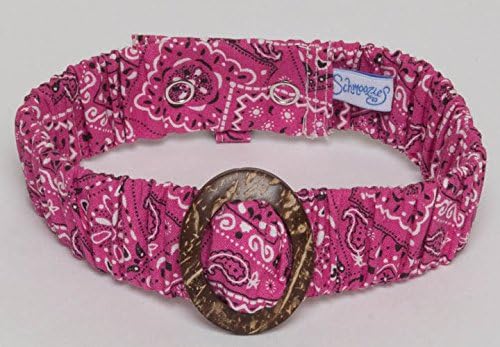 Schmoozies safe, secure and stylish pink bandana collar with coconut slide buckle - aromatherapy
