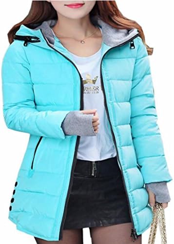 xtsrkbg Women's Hooded Thumb Hole Parka Coat Warm Casual Jacket Outwear 1 XS