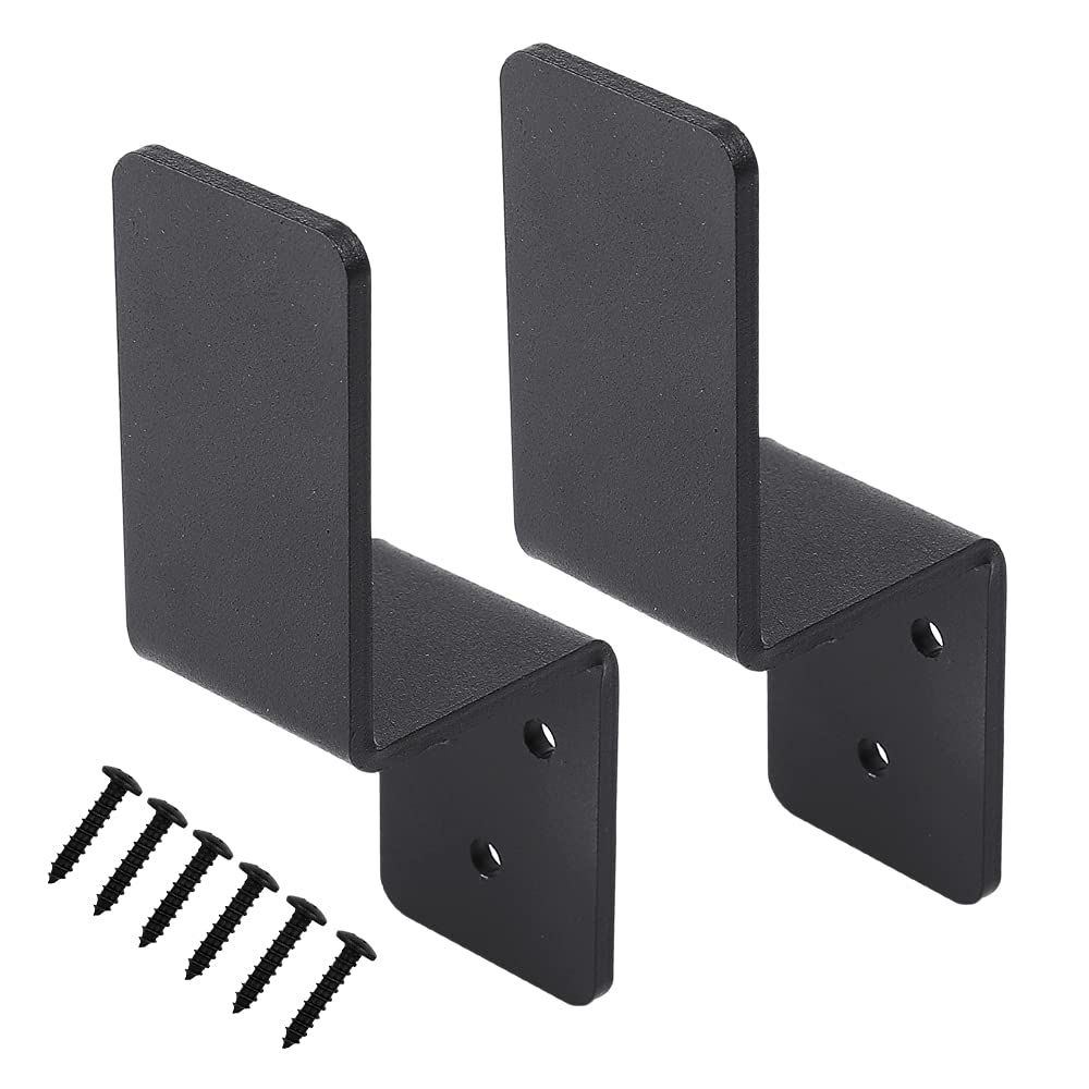 VANROUG 2x4 Door Barricade Brackets (2 pcs) Drop Open Bar Holder Steel Z Bracket for 2 by 4 Lumber as Security Door Reinforcement, Door Jammer, Tool Hanger for Your Home, Barn, Shed, Garage, Gate