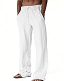 Men's Casual Linen Pants Summer Beach Trousers