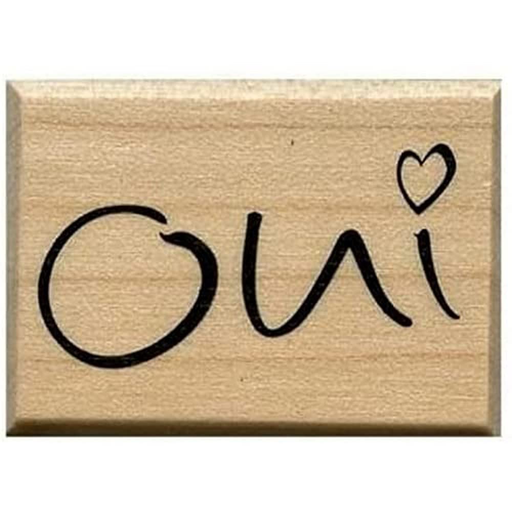 Artemio Type B Text Oui with Heart Wooden Stamp