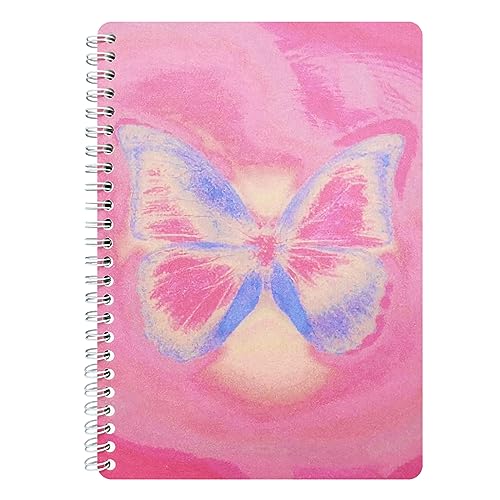 Reusable Sticker Book Collecting Album Sticker Storage Book for Adults A5 Size 40 Sheets Release Paper Sticker Collection Book with Clear Plastic Cover(Pink Butterfly)