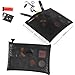Relavel 2 piece Black Mesh makeup bag cosmetic brushes case for Beauty Essentials Portable size for travel (2 Pcs)