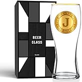 Personalized Beer Glass for Men, Funny Custom Alcohol Gifts for Beer Lovers, Unique Birthday Christmas Gifts for Him, the Man the Myth the Legend, J