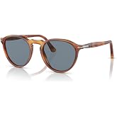 Persol PO3286S Round Sunglasses for Men for Women | In Champagne, Havana &amp; Transparent Grey. Polarized options available. Bonus kit: spray, cloth, screwdriver &amp; mirror.