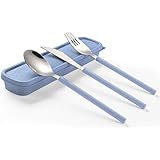 ArderLive 3 PCS Outdoor Flatware Set with Case, Fork Spoon Knife/Travel Set for Travel, Lunch Box and Camping, father's day g