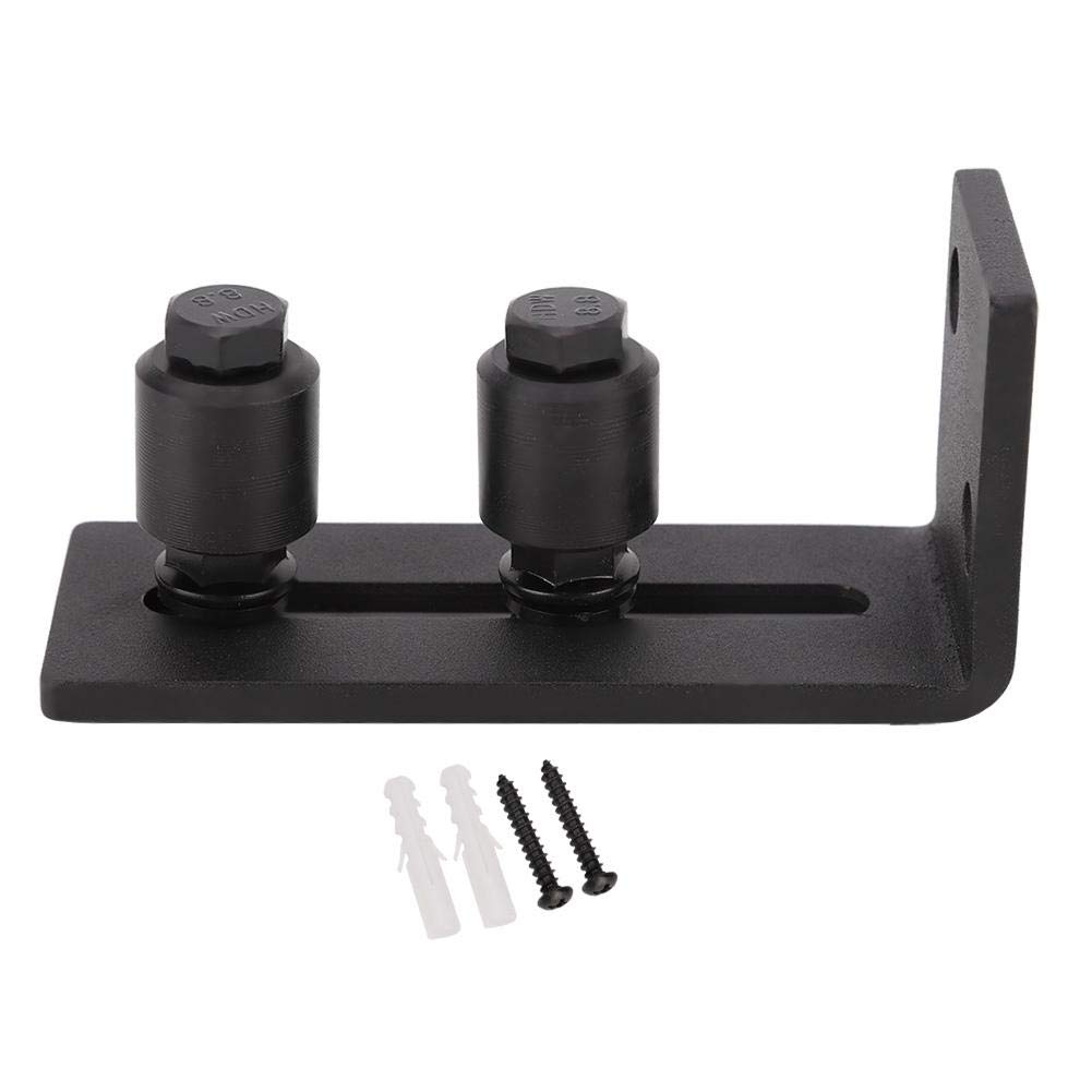 Barn Door Floor Guide, Adjustable Sliding Door Guide, Adjustable Sliding Floor Guide Carbon Steel Barn Door Hardware Accessory (Double Roller)