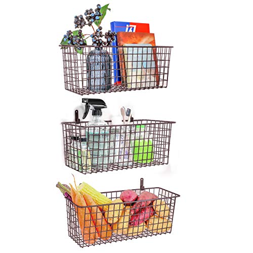 3 Set [Extra Large] Hanging Wall Basket for Storage, Wall Mount Sturdy