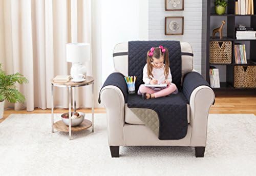 Elegante Luxurious Reversible RECLINER Furniture Dog Protector, Black / Taupe