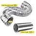 iPower GLDUCT8X25C 8 inch 25 feet Non-Insulated Flex Air Aluminum Foil Ducting Dryer Vent Hose for HVAC Ventilation with 2 Clamps, 8