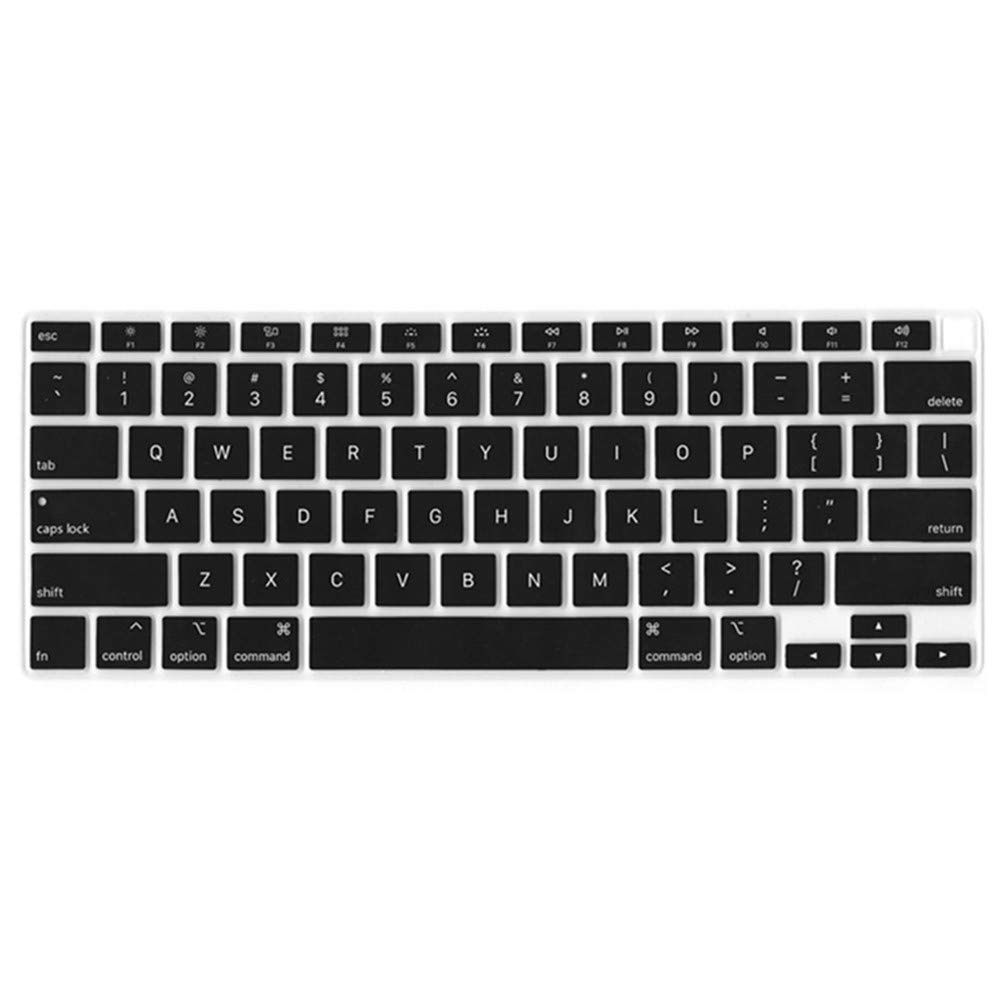 Se7enline compatible with MacBook Air 13 inch 2024 2023 2022 2021 2020 2019 2018 Keyboard Cover M1 A2337/A2179 Soft Silicone Protective Skin Protector for MacBook Air 13-inch Touch ID US Layout, Black