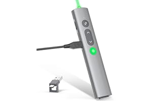 PPTSLID Presentation Clickers for PowerPoint Presentations, [Aluminum Alloy] + [2 in 1 USB C/A] PowerPoint Clicker with Laser Pointer Wireless Presenter PPT Slide Remote Control Clicker for Mac, Computer