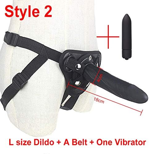 ASEXB New Big R-ealistic Strap On P-Enis Silicone Adjustable Harness Huge P-Enis Strapon with Bullet Vibrator Bag Sex Toys for Lesbian Couple,Style 2