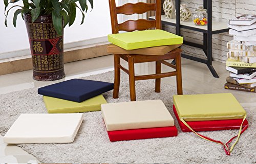 Sigmat Indoor/Outdoor Square Seat Cushions Waterproof Chair Cushion Solid Portable Chair Pad Burgundy 16 Inch - Thumbnail 2