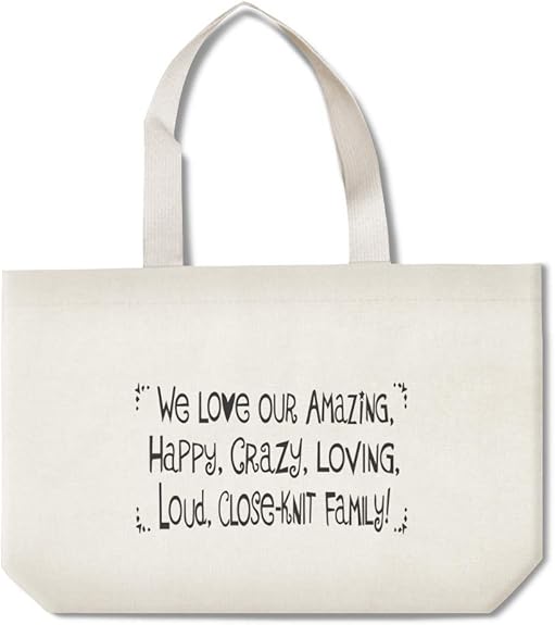 Amazon.com: Canvas Beach Tote We Love Amazing Happy Crazy ...
